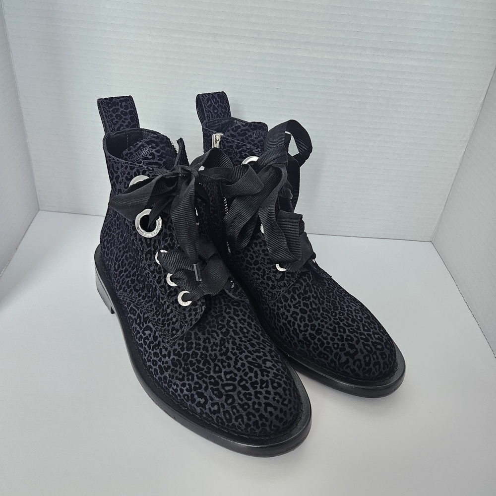 Zadig & Voltaire Laureen roma 100% leather booties Size 38/8 Animal Print NEW